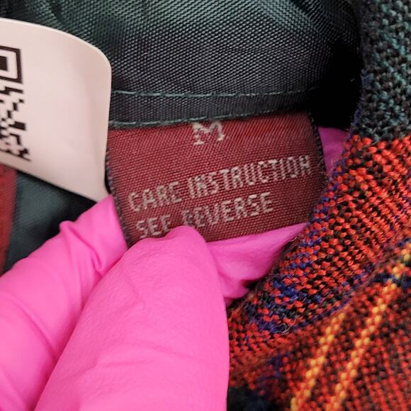 Adams-Row Country Wool Plaid Button Shirt Medium 21x28 Baggy Flannel - Picture 8 of 15